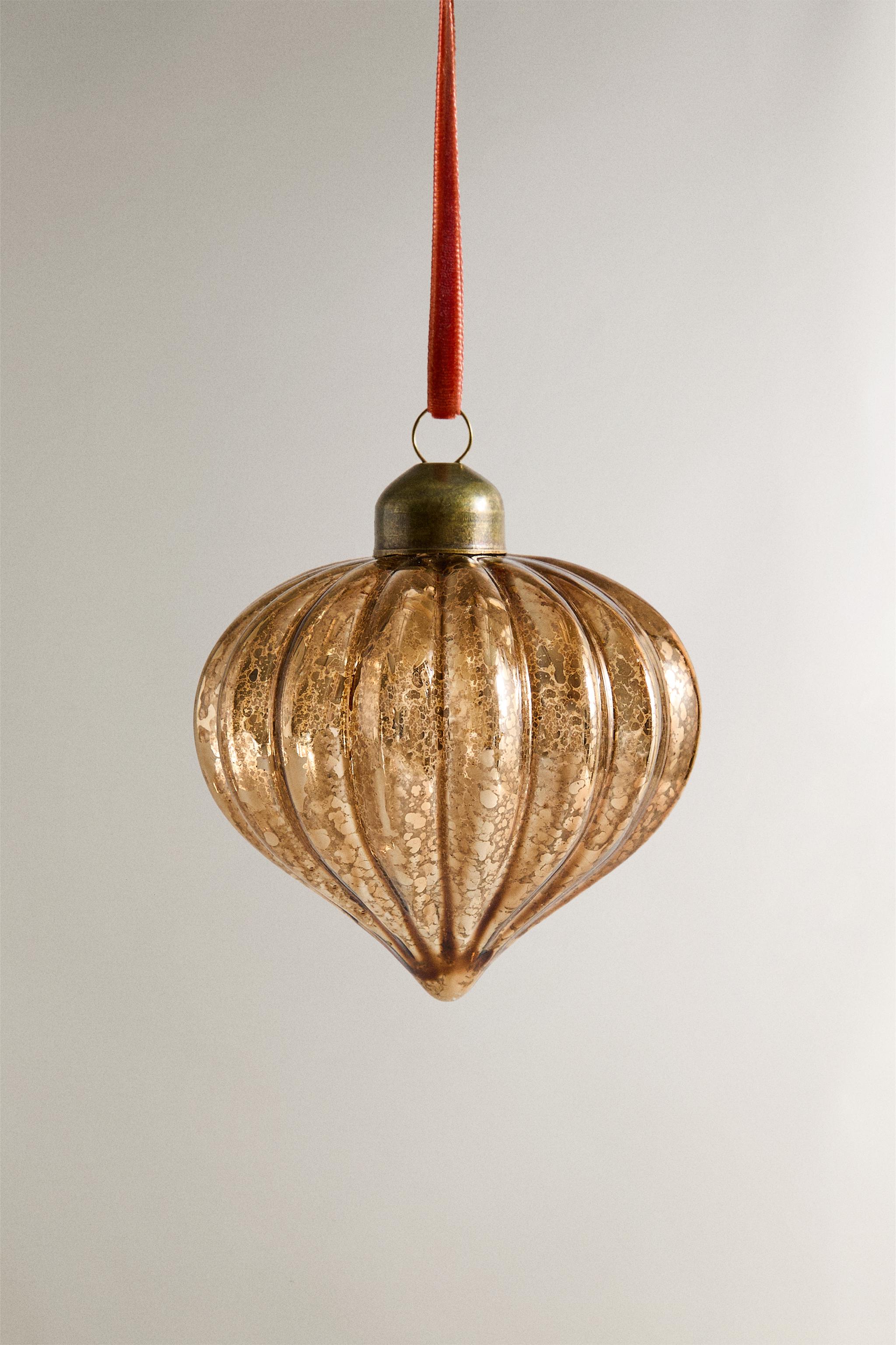 STRIPED SPINNING TOP CHRISTMAS TREE BALL  ORNAMENT